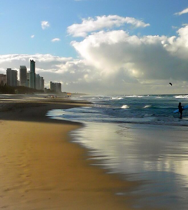 Surfers Paradise beach and skyline on the Gold Coast